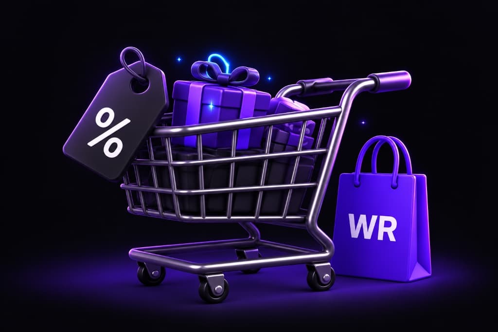 Carrinho de compras 3D com logo WR